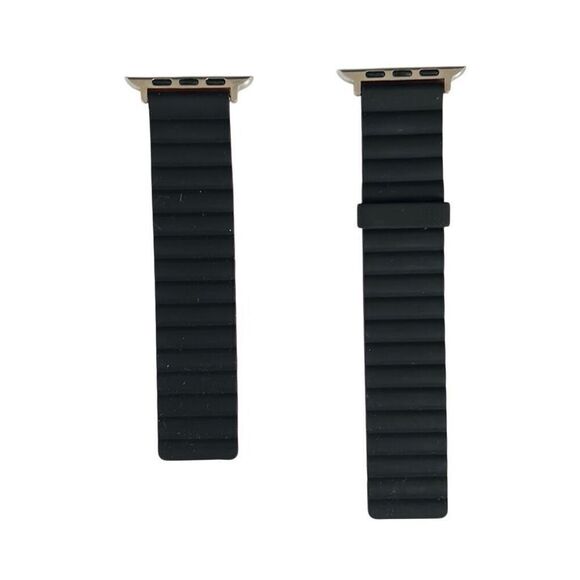 Apple Watch Magnetic Black and Orange Silicone Sports Band 42/44/49 mm - Picture 1 of 5